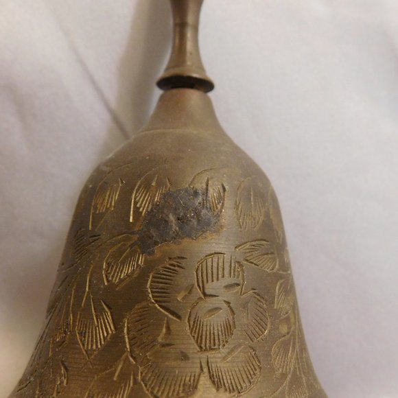 Vintage Brass Bells Victorian Lady and Long Handled Bell Lot of 2 Bells - Picture 8 of 9